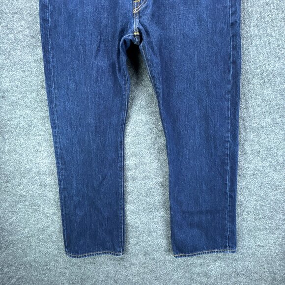 Levis 501 Jeans Mens 36x30 (36x29) Blue Button Up Dark Wash Straight Leg - Picture 3 of 15